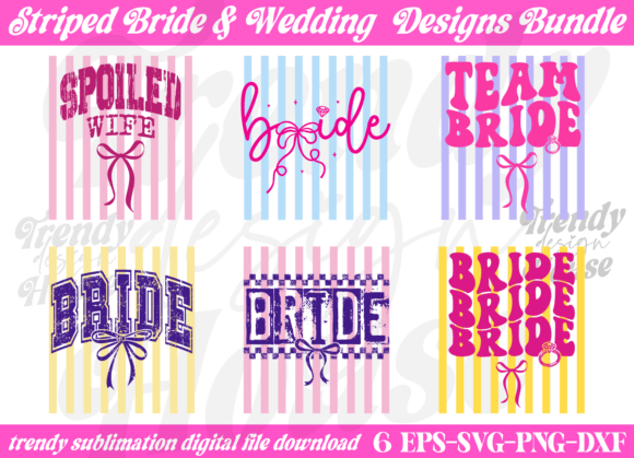 Download Trendy Striped Bride PNG Bundle Wedding - Bride Collection