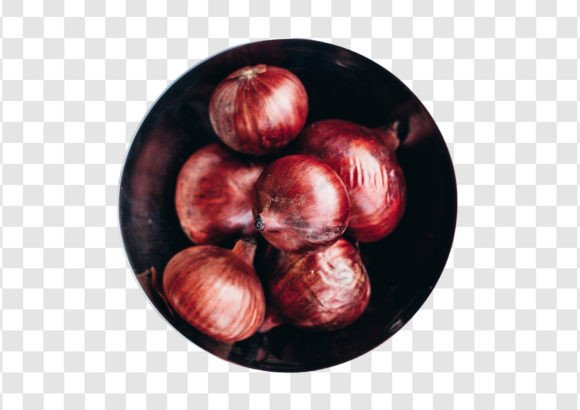 Download #1939 Red Onion in a Black Bowl Isolated, Top View - Premium Bundle