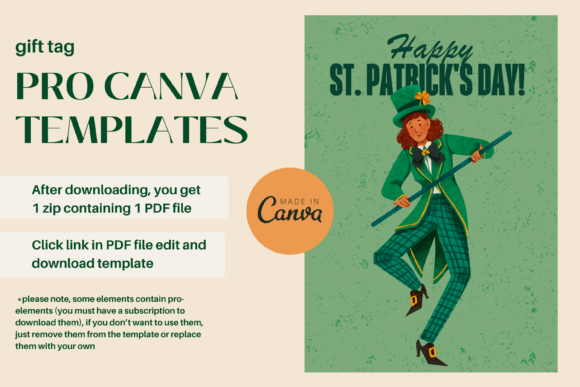 Download St. Patrick's Day Gift Tag Canva PRO - St. patrick's day Collection