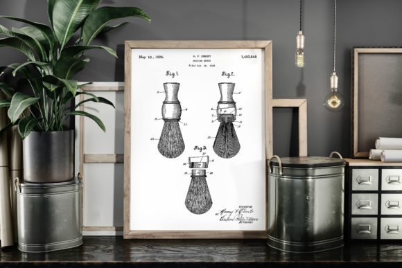 Download Shaving Brush 1924 Patent Art Poster - 1924 Collection